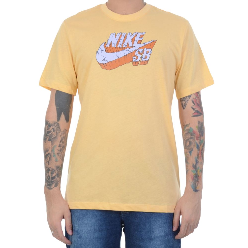 Camiseta Nike SB Stone Grey Amarela overboard