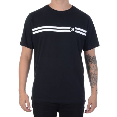 Camiseta Hurley Stripe Logo - PRETO / P