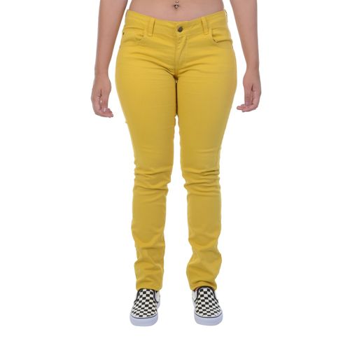 calça jeans amarela feminina