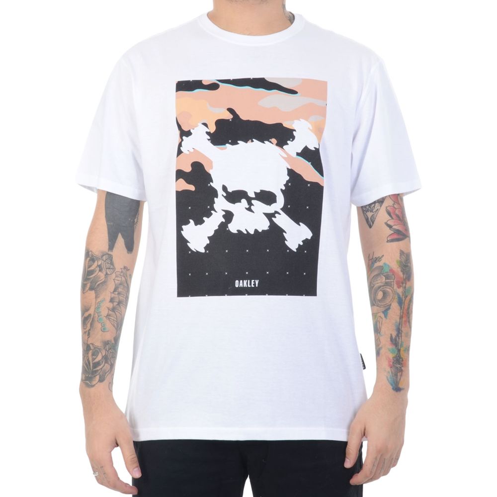 Camiseta Oakley Skull Branca - Compre Agora