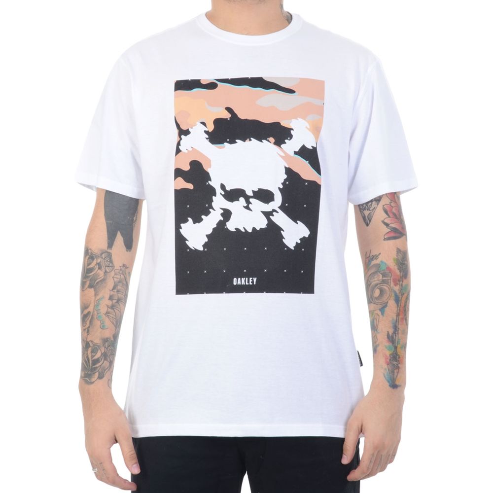 Camiseta Masculina Oakley Classic Skull Branca - overboard