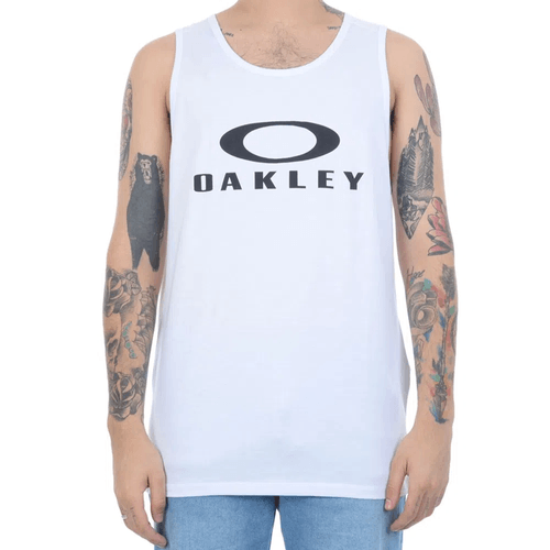 Camiseta Oakley Regata Bark Tank Branca - BRANCO / P
