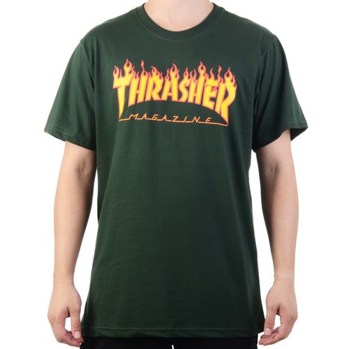 Camiseta Thrasher Flame Logo - VERDE / M