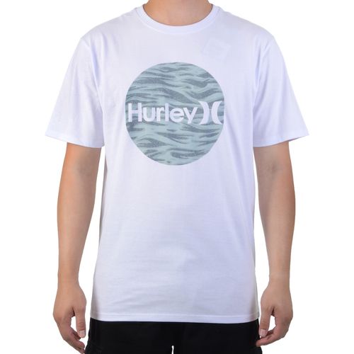 Camiseta Masculina Hurley Logo Mesclado - BRANCO / P