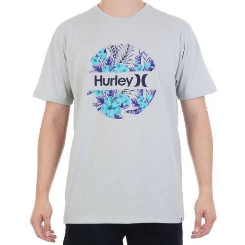 Camiseta-Hurley-Logo-Flores-Cinza