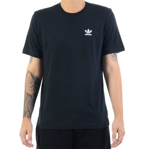 Camiseta Adidas Essentials Preto e Branco - PRETO / P