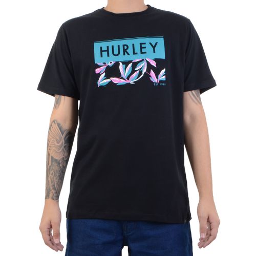 Camiseta-Hurley-Logo-Summer-Leaves-preto