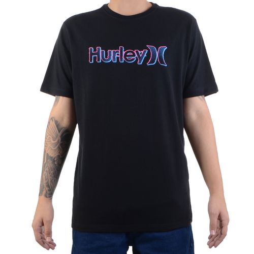 Camiseta Hurley Silk Logo Pixel - PRETO / P