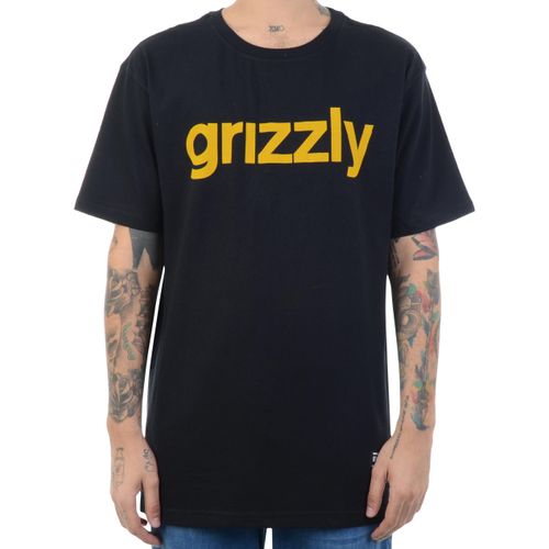 Camiseta Grizzly Lowercase - PRETO / P