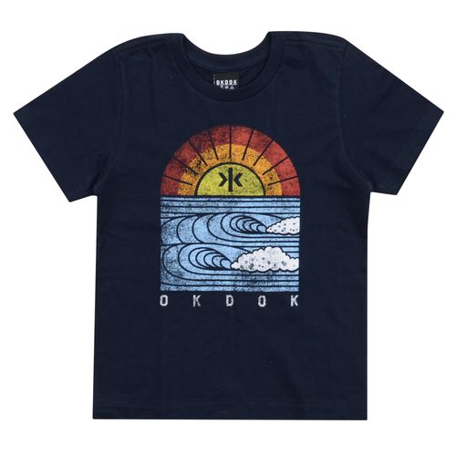 Camiseta Okdok Sunset At Sea Infantil - MARINHO / 4