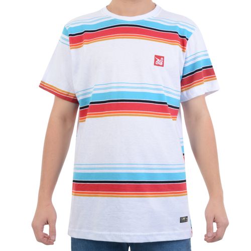 Camiseta Onbongo Listras Coloridas - BRANCO / P