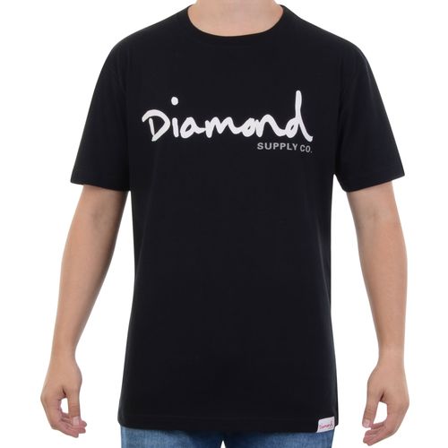 Camiseta Diamond OG Script Tee - PRETO / P