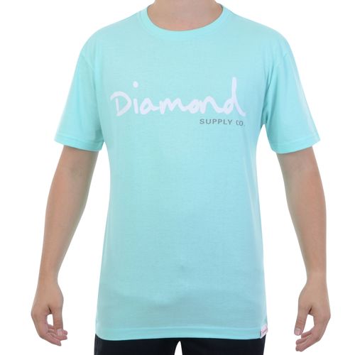 Camiseta Masculina Diamond OG Script Tee - AZUL / P