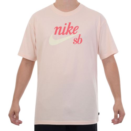 computadora empieza la acción entusiasmo Camiseta Masculina Nike SB Loose Fit Rosa - overboard