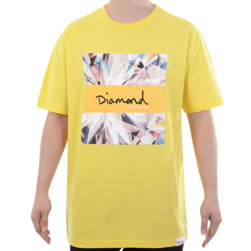Camiseta Diamond Og Script Box Tee - AMARELO / P