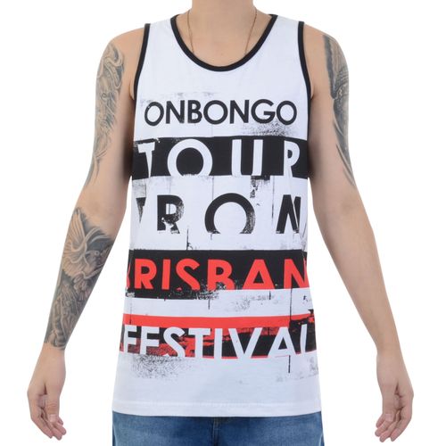 Camiseta Masculina Regata Onbongo Especial Tour - BRANCO / P