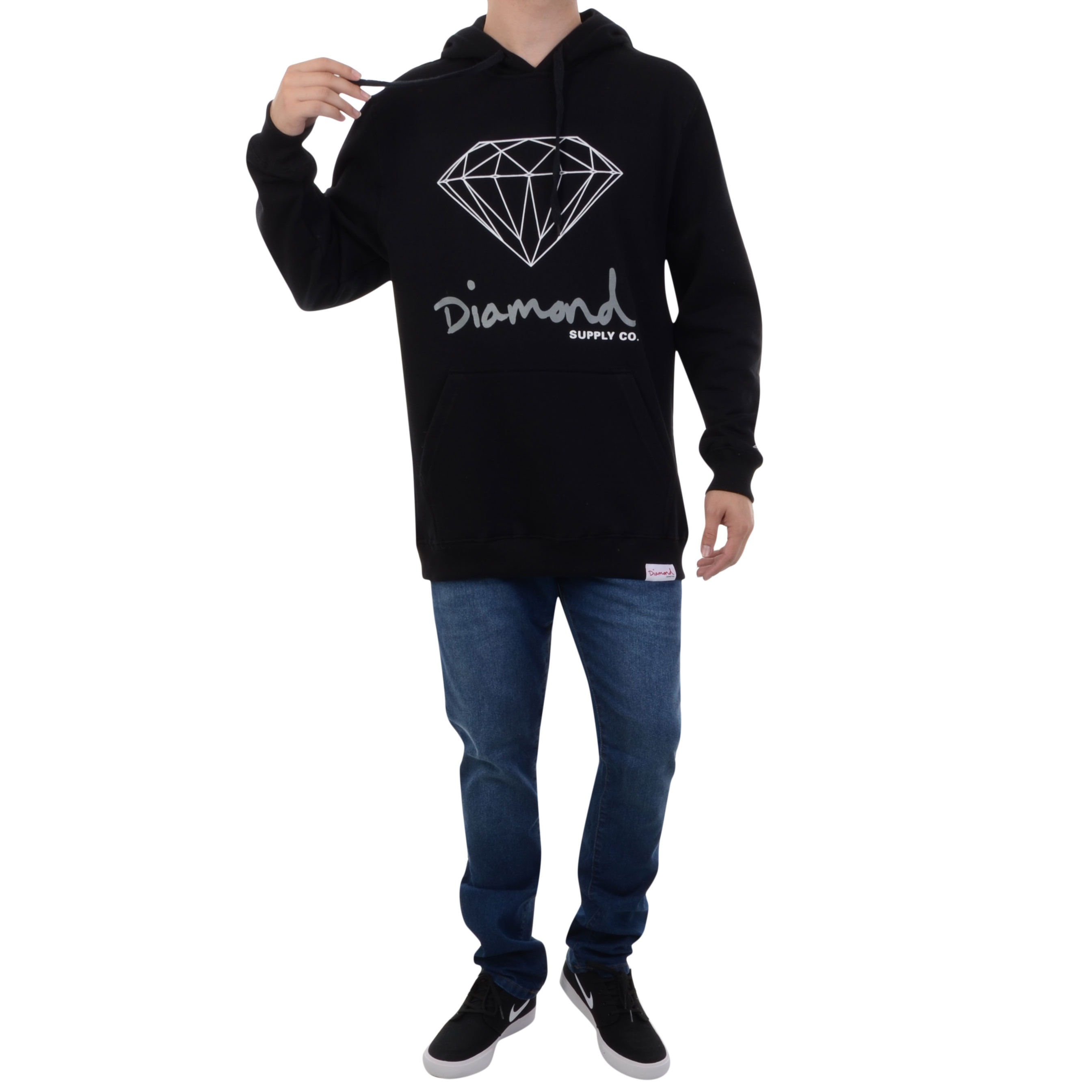 moletom com capuz diamond supply