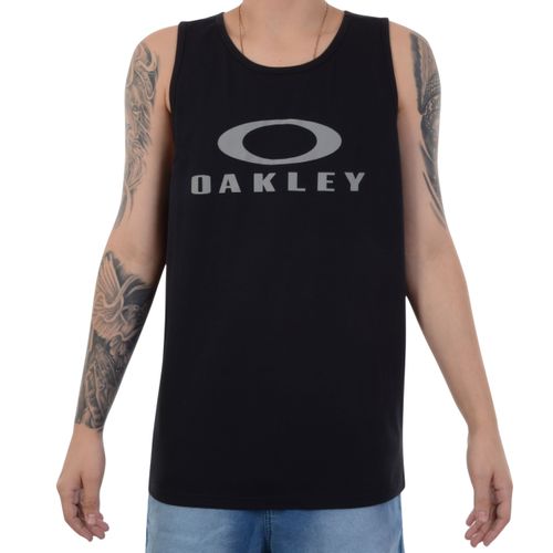 Camiseta Masculina Regata Oakley Bark Tank Jet Black - PRETO / P