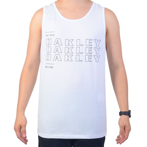 Camiseta Regata Oakley Bark Cooled Color White - BRANCO / P