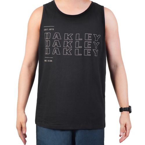 Camiseta Regata Oakley Bark Cooled Color Black - PRETO / P