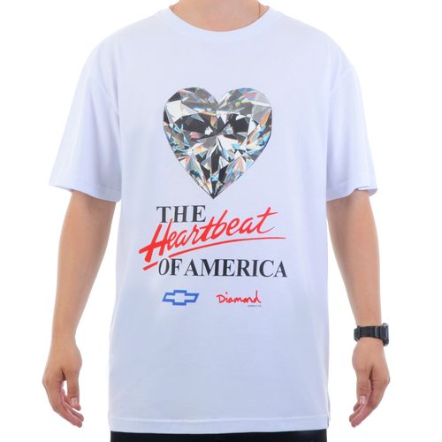 Camiseta Diamond Heartbeat - BRANCO / P