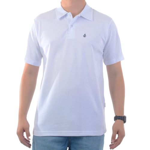 Camiseta Masculina Polo Volcom Corporate - BRANCO / P