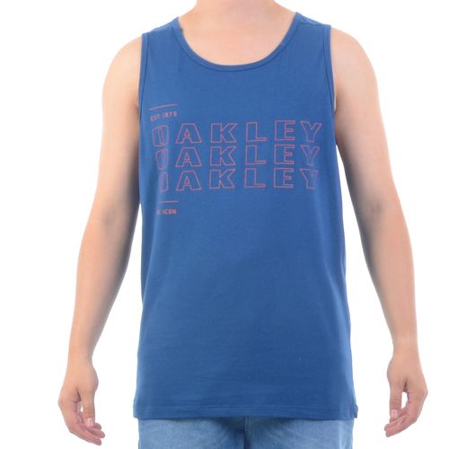 Camiseta Regata Oakley Bark Cooled Azul / P