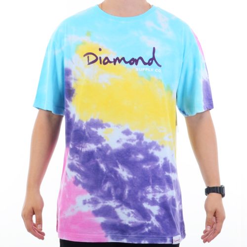 Camiseta Diamond Og Script Tie Dye - MULTICORES / P