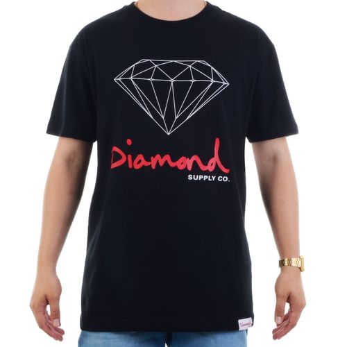 Camiseta Masculina Diamond Og Sign Tee - PRETO / P