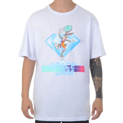 Camiseta Masculina Diamond Hook Shot Diamond x Tune Squad - BRANCO / P