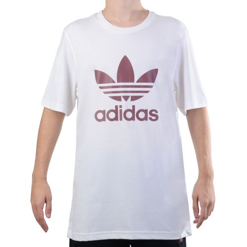 Camiseta-Adidas-Trefoil-Logo-Vinho-BRANCO