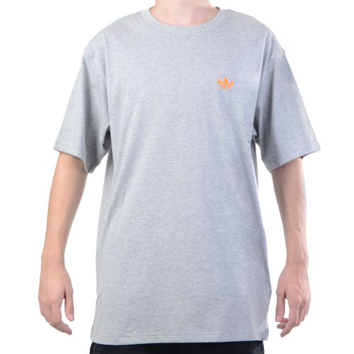 Camiseta Masculina Adidas Skateboarding Cinza 4.0 Logo - CINZA / P