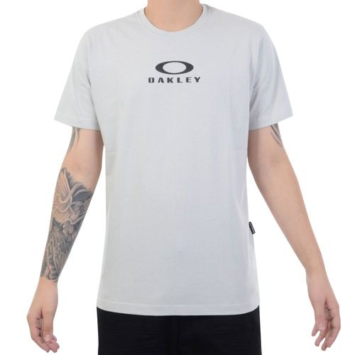 Camiseta Masculina Oakley Bark New Tee Cinza - CINZA CLARO / P