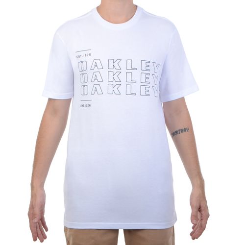 Camiseta-Masculina-Oakley-Bark-Cooled---BRANCO