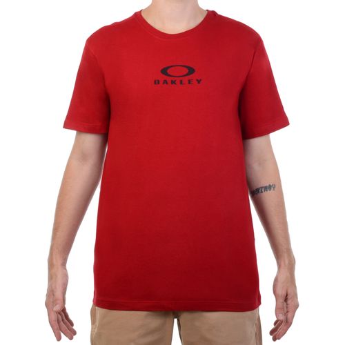 Camiseta Masculina Oakley Bark New Crimson - VERMELHO / P