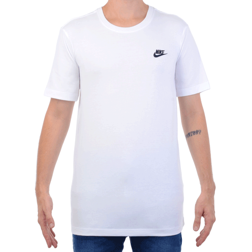 Camiseta Masculina Nike Sportswear Club White - BRANCO / P