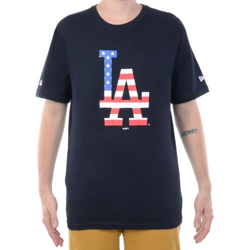 Camiseta Masculina New Era Los Angeles Eua - PRETO / P