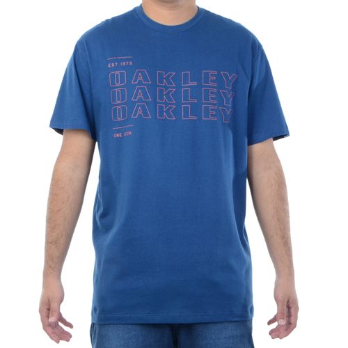 Camiseta-Masculina-Oakley-Bark-Cooled-Azul-