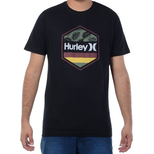 Camiseta Masculina Hurley Silk Palms Roots - PRETO / P