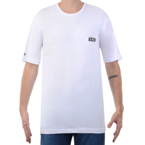 Camiseta Masculina HD Mini Logo - BRANCO / GG
