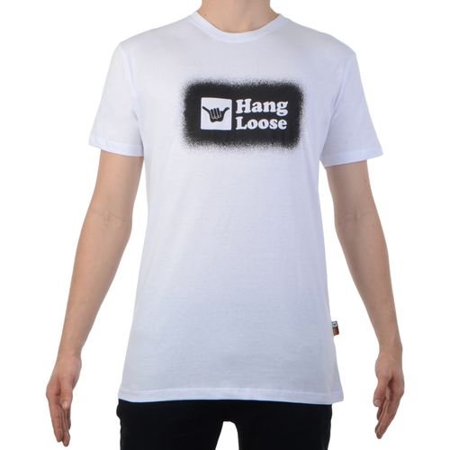 Camiseta Masculina Hang Loose Stencil - BRANCO / P