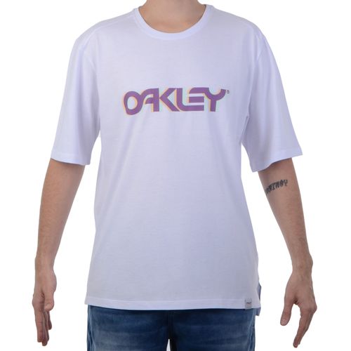 Camiseta Masculina Oakley Holograph - BRANCO / P