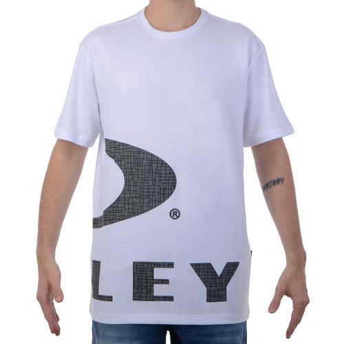 Camiseta-Masculina-Oakley-Blackout-BRANCO