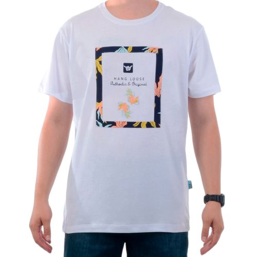 Camiseta Masculina Hang Loose SquareFish - BRANCO / GG