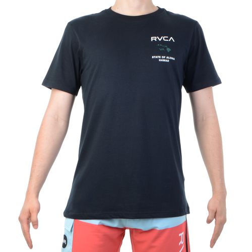 Camiseta Masculina RVCA State Of Aloha - PRETO / G