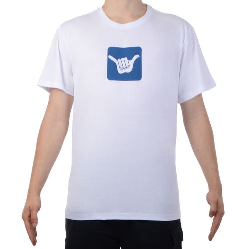 Camiseta Masculina Hang Loose Basic Logo - BRANCO / P