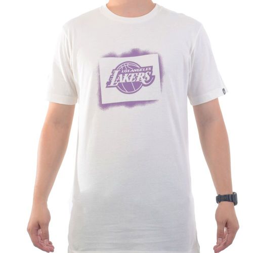 Camiseta-Masculina-New-Era-Los-Angeles-Lakers-NBA-Street-Life-Stencil-BRANCO
