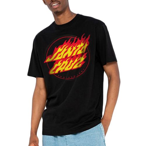 Camiseta-Masculina-Santa-Cruz-Flaming-Dot-Front-PRETO