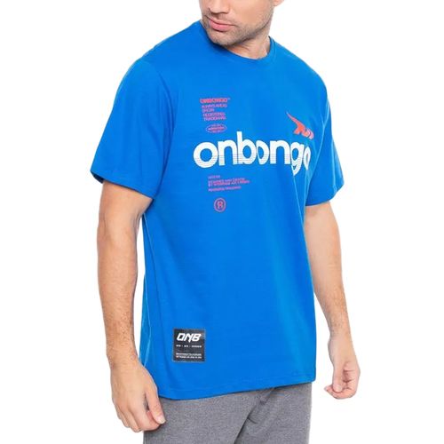 Camiseta-Masculina-Onbongo-Lettering-AZUL