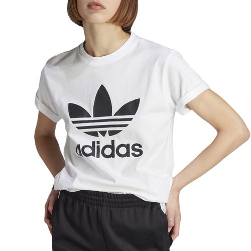 Camiseta-Feminina-Adidas-Classics-Trefoil-BRANCO
